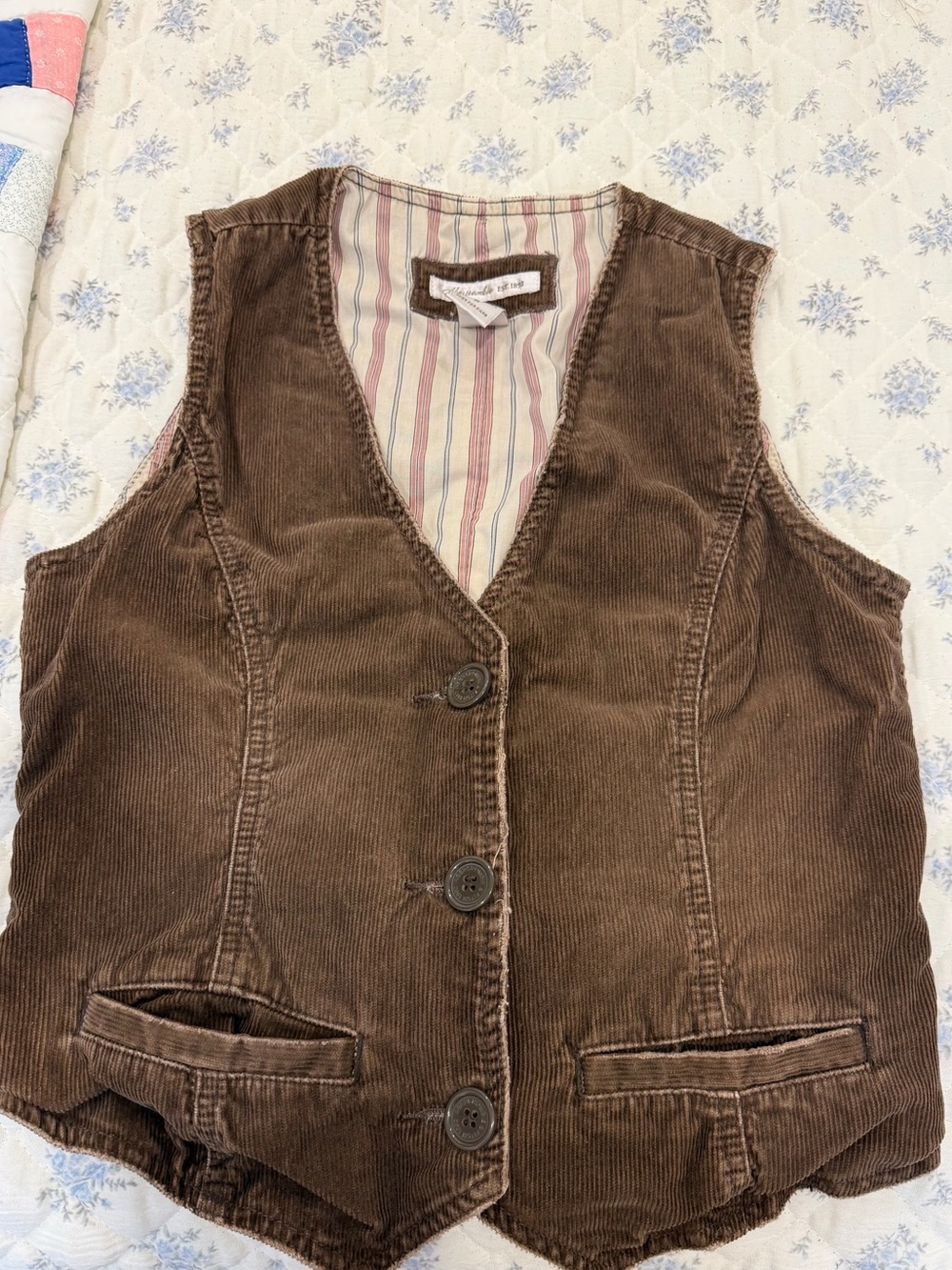Abercrombie & Fitch Brown Corduroy Button Vest